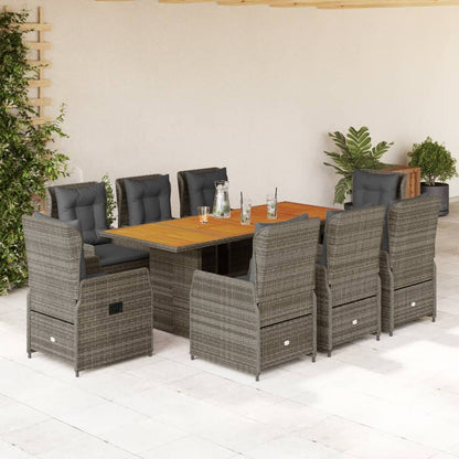 9-Delige Tuinset Met Kussens Poly Rattan