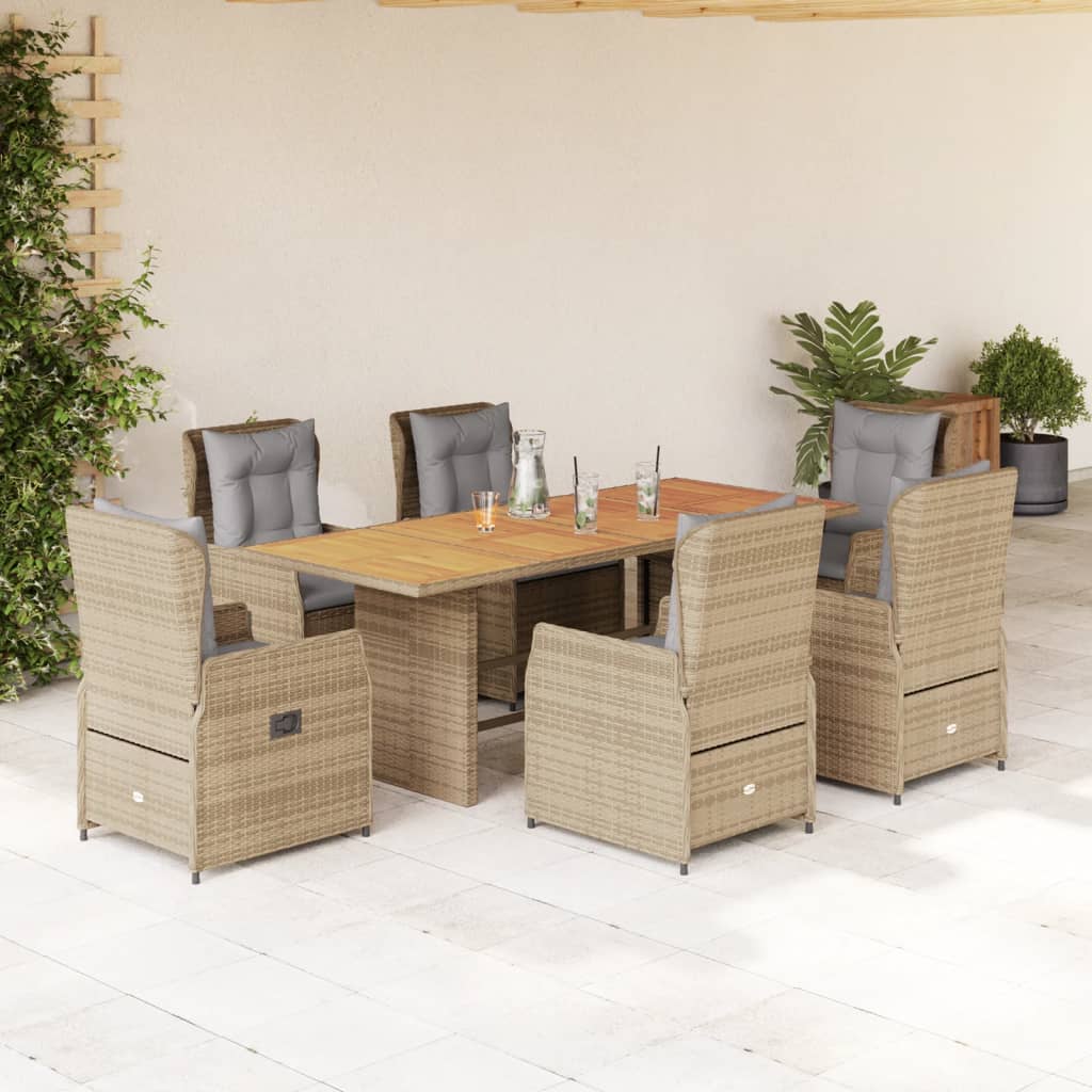 9-Delige Tuinset Met Kussens Poly Rattan