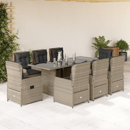 9-Delige Tuinset Met Kussens Poly Rattan