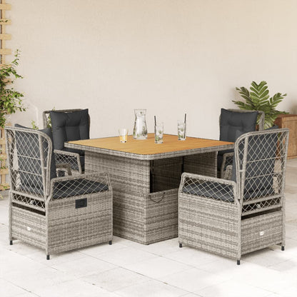 5-Delige Tuinset Met Kussens Poly Rattan
