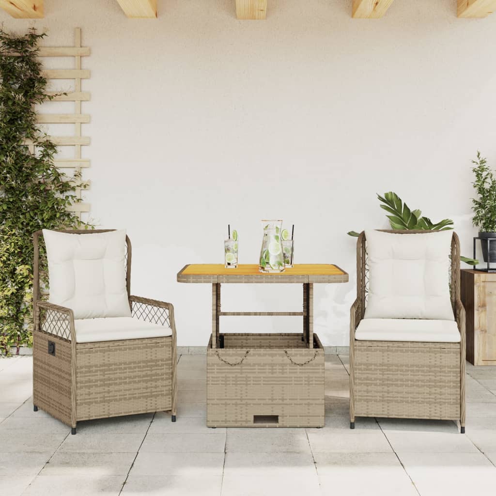 5-Delige Tuinset Met Kussens Poly Rattan