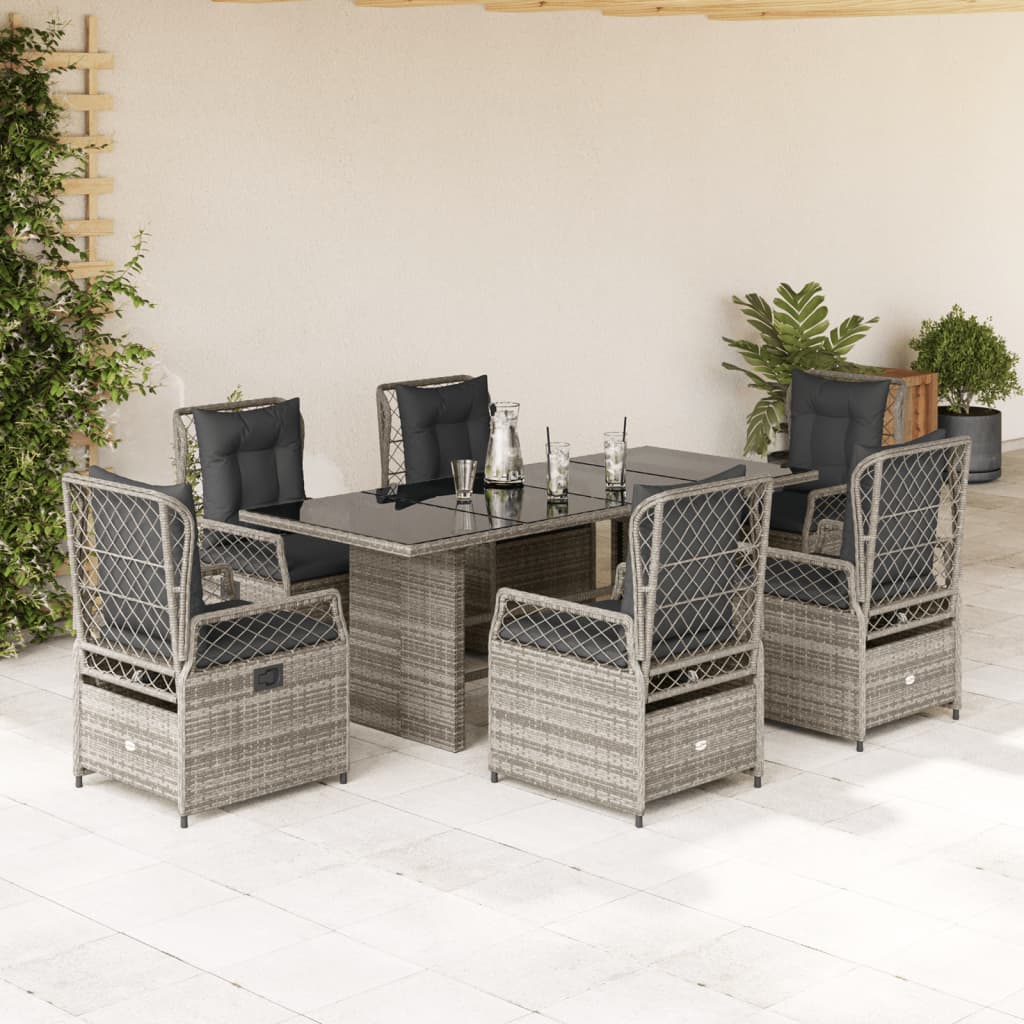 7-Delige Tuinset Met Kussens Poly Rattan