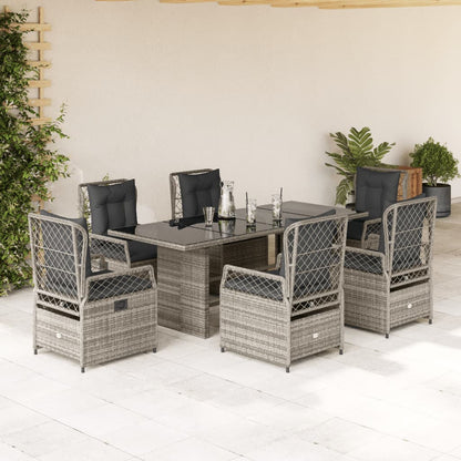 7-Delige Tuinset Met Kussens Poly Rattan