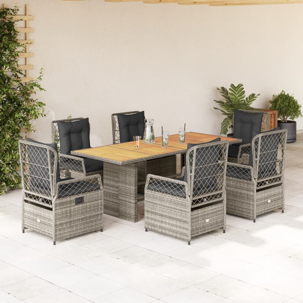 7-Delige Tuinset Met Kussens Poly Rattan