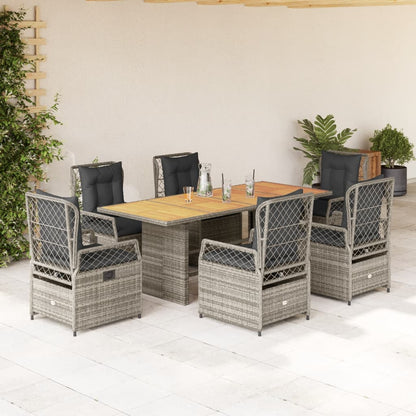 7-Delige Tuinset Met Kussens Poly Rattan