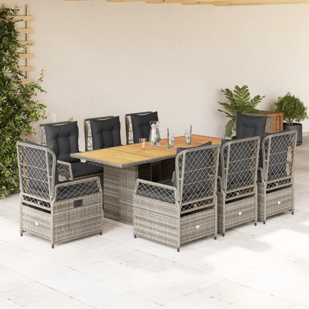 7-Delige Tuinset Met Kussens Poly Rattan