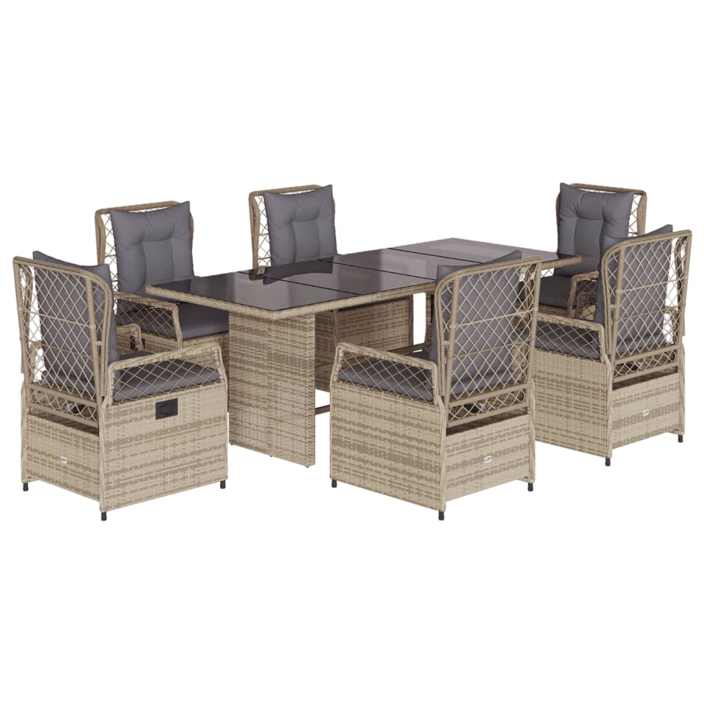 7-Delige Tuinset Met Kussens Poly Rattan