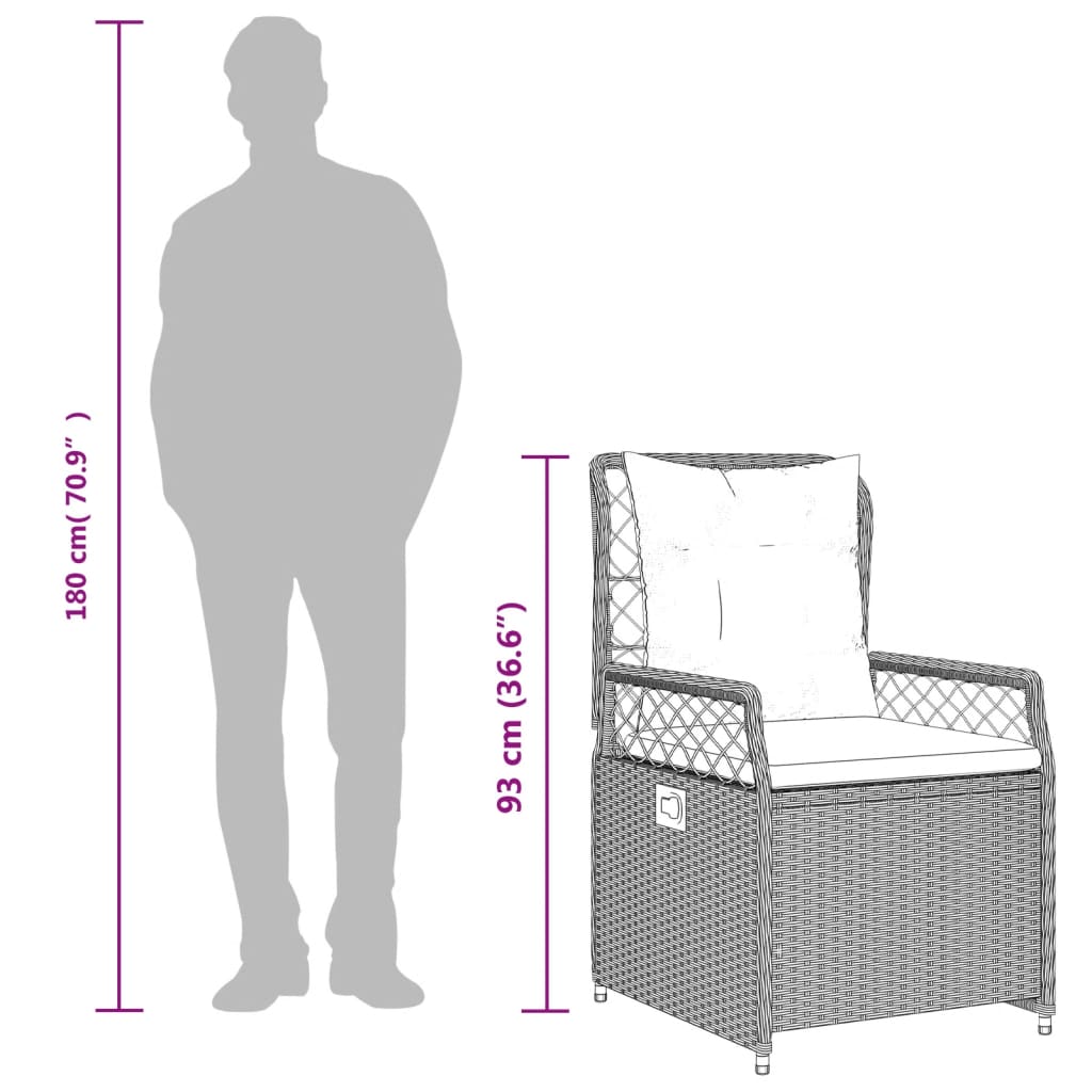 7-Delige Tuinset Met Kussens Poly Rattan