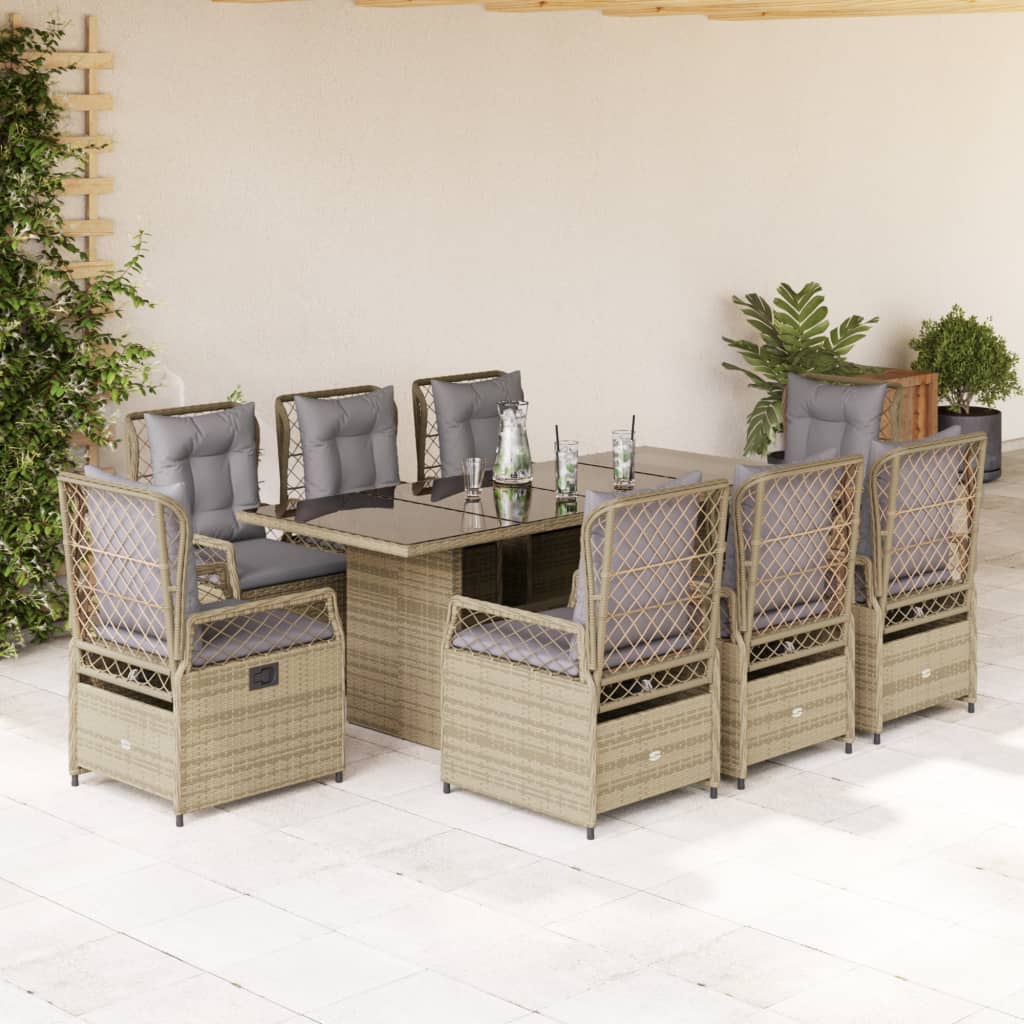 7-Delige Tuinset Met Kussens Poly Rattan