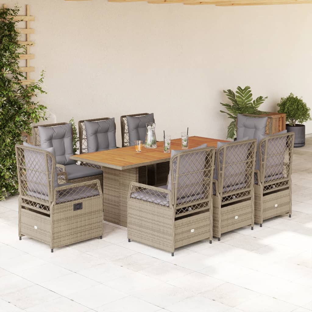 7-Delige Tuinset Met Kussens Poly Rattan