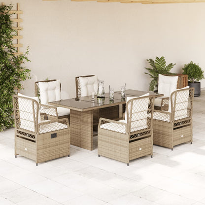 7-Delige Tuinset Met Kussens Poly Rattan