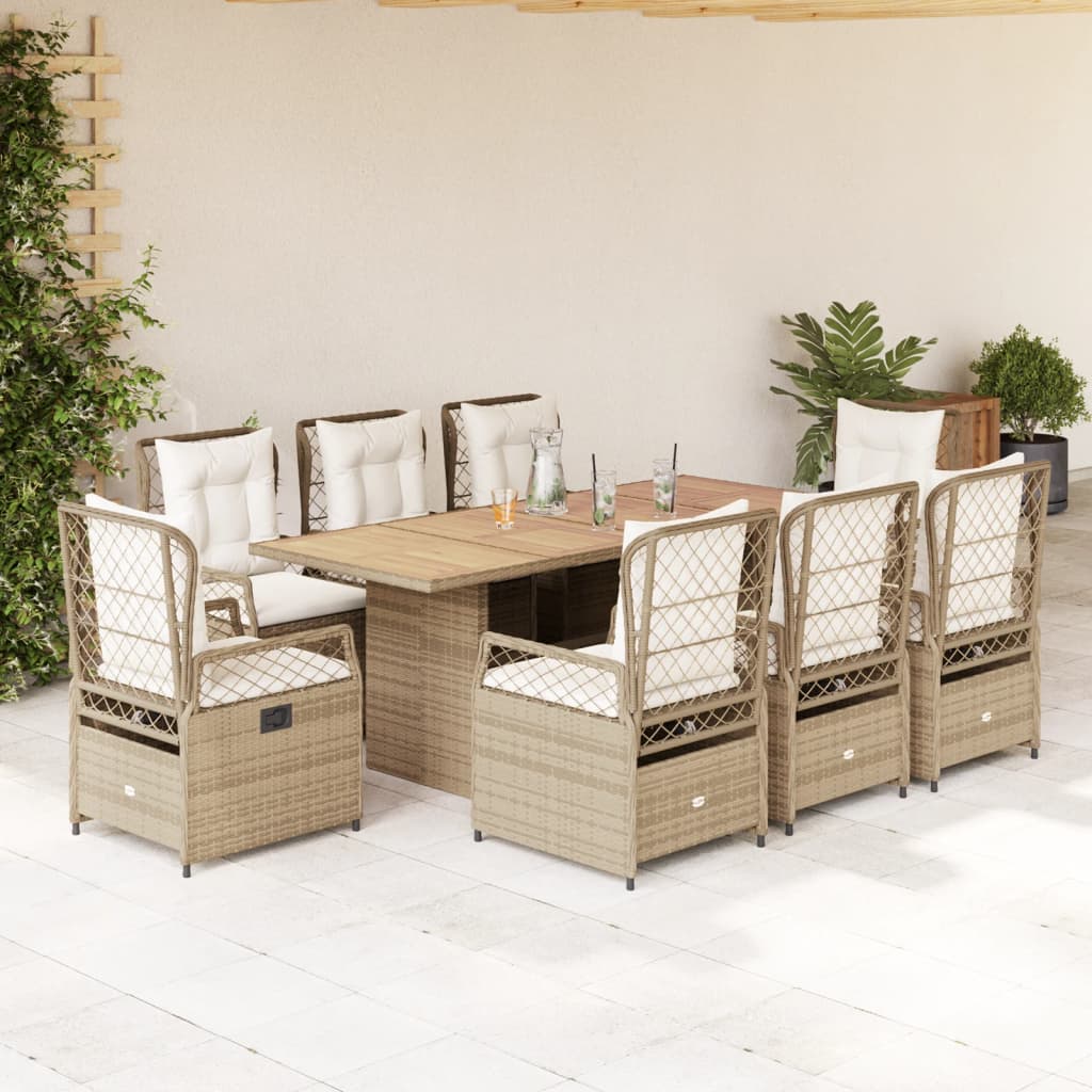 7-Delige Tuinset Met Kussens Poly Rattan