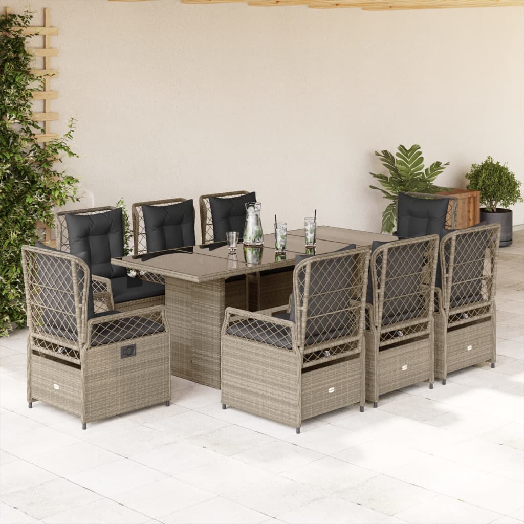 7-Delige Tuinset Met Kussens Poly Rattan