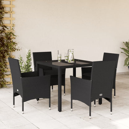 7-Delige Tuinset Met Kussens Poly Rattan En Glas