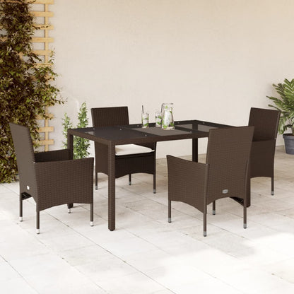 7-Delige Tuinset Met Kussens Poly Rattan En Glas