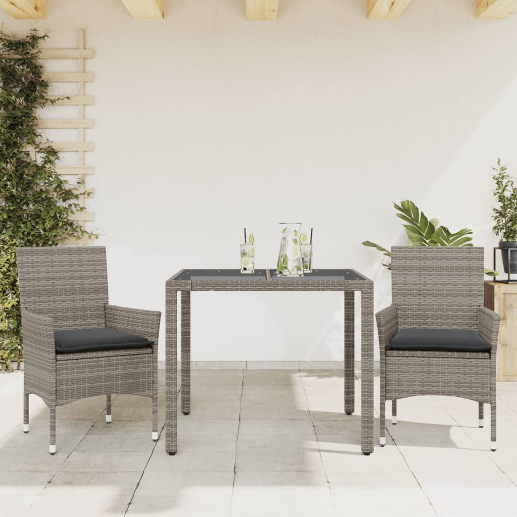 7-Delige Tuinset Met Kussens Poly Rattan En Glas