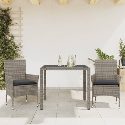 7-Delige Tuinset Met Kussens Poly Rattan En Glas
