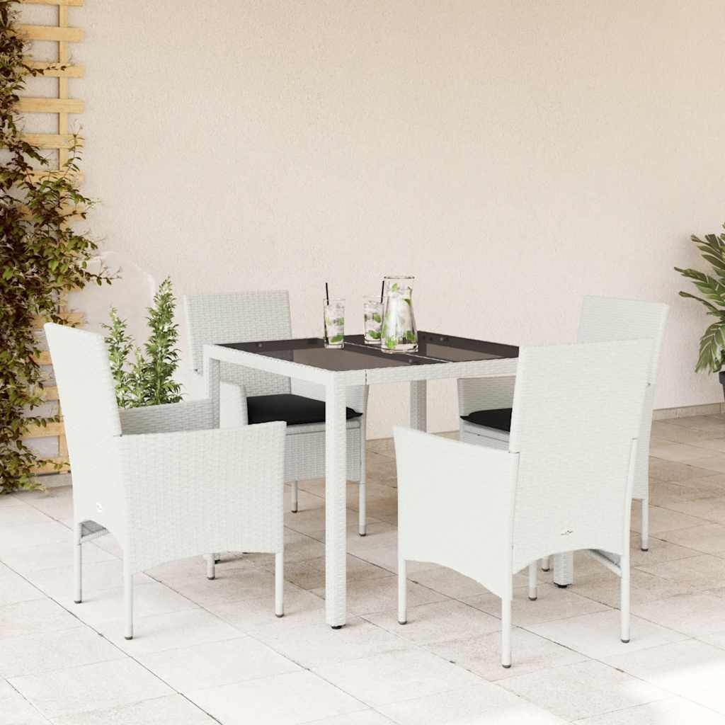 7-Delige Tuinset Met Kussens Poly Rattan En Glas
