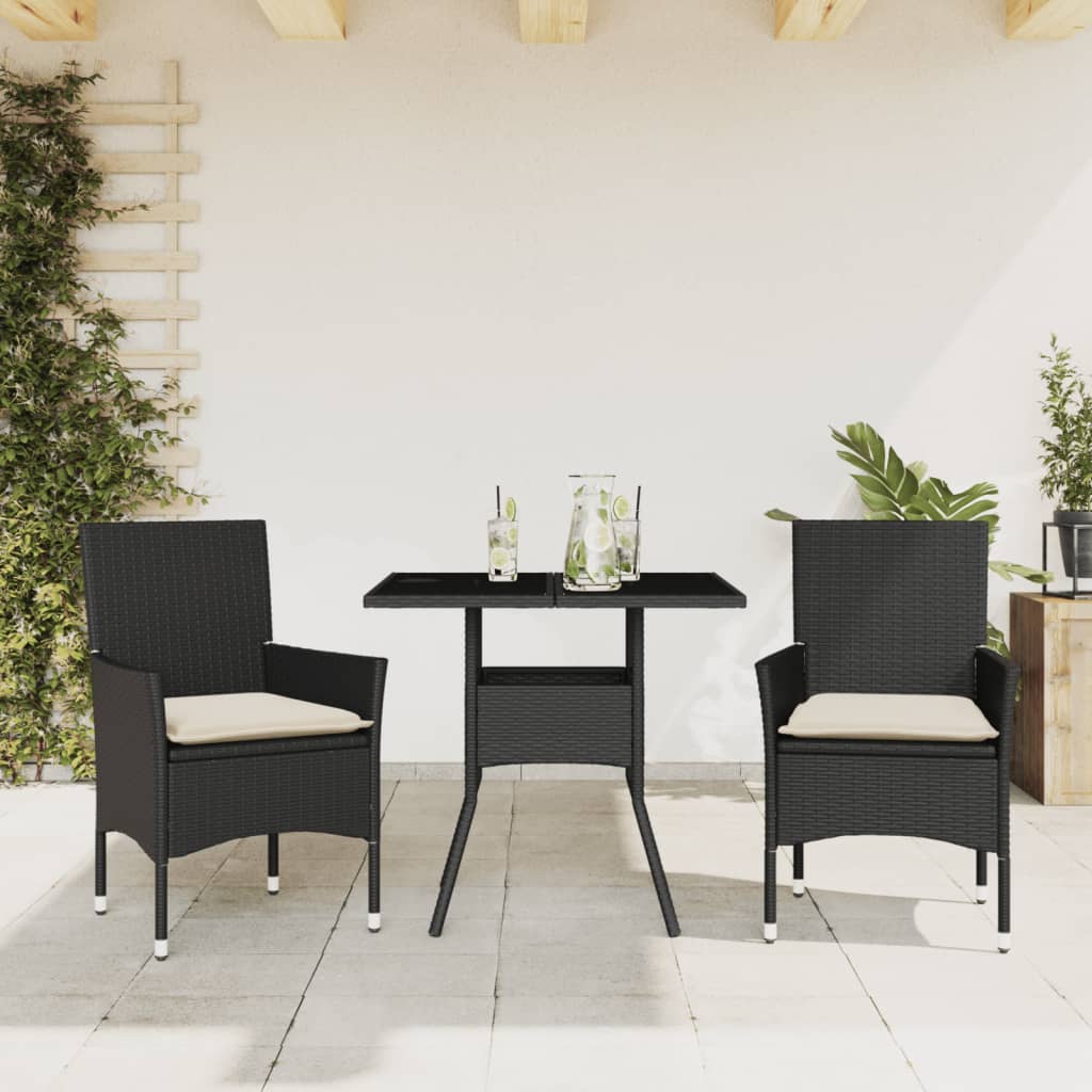5-Delige Tuinset Met Kussens Poly Rattan En Glas