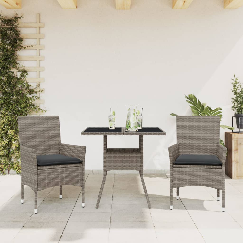5-Delige Tuinset Met Kussens Poly Rattan En Glas