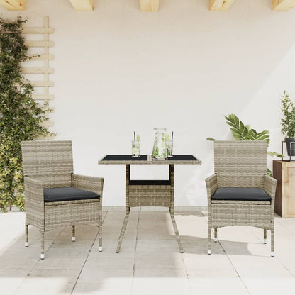 5-Delige Tuinset Met Kussens Poly Rattan En Glas
