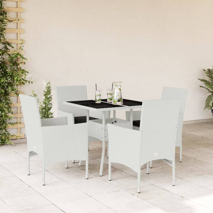 5-Delige Tuinset Met Kussens Poly Rattan En Glas