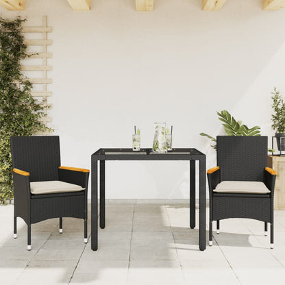7-Delige Tuinset Met Kussens Poly Rattan En Glas