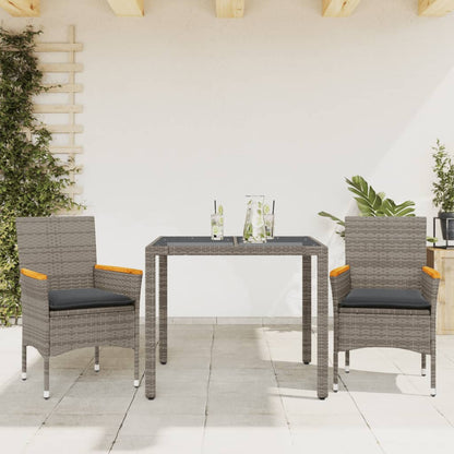 7-Delige Tuinset Met Kussens Poly Rattan En Glas