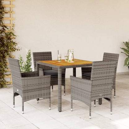 9-Delige Tuinset Met Kussens Poly Rattan En Acaciahout