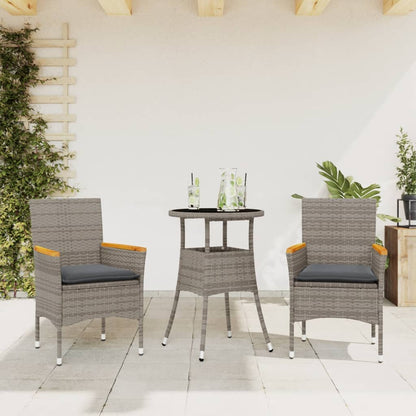 5-Delige Tuinset Met Kussens Poly Rattan En Glas