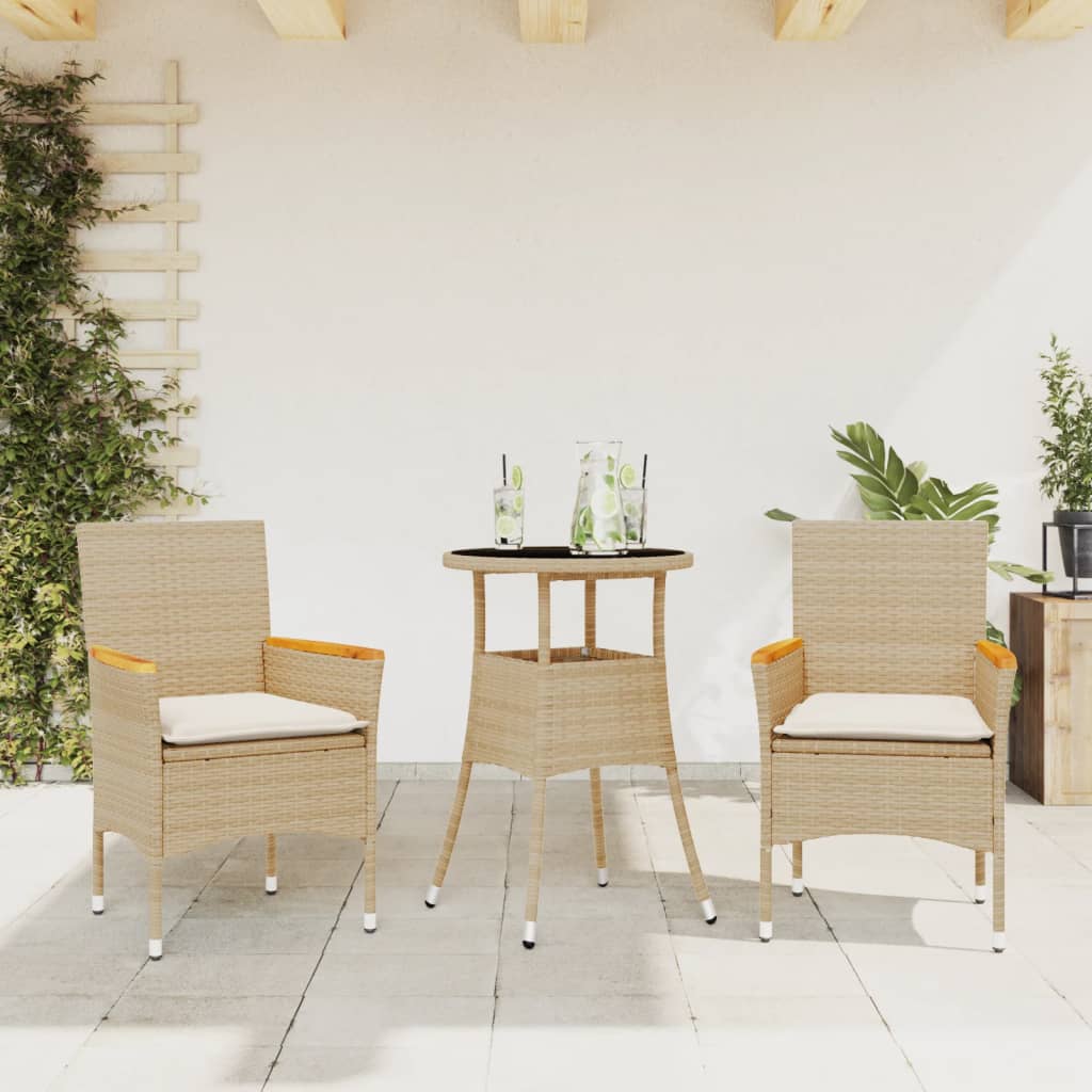 5-Delige Tuinset Met Kussens Poly Rattan En Glas