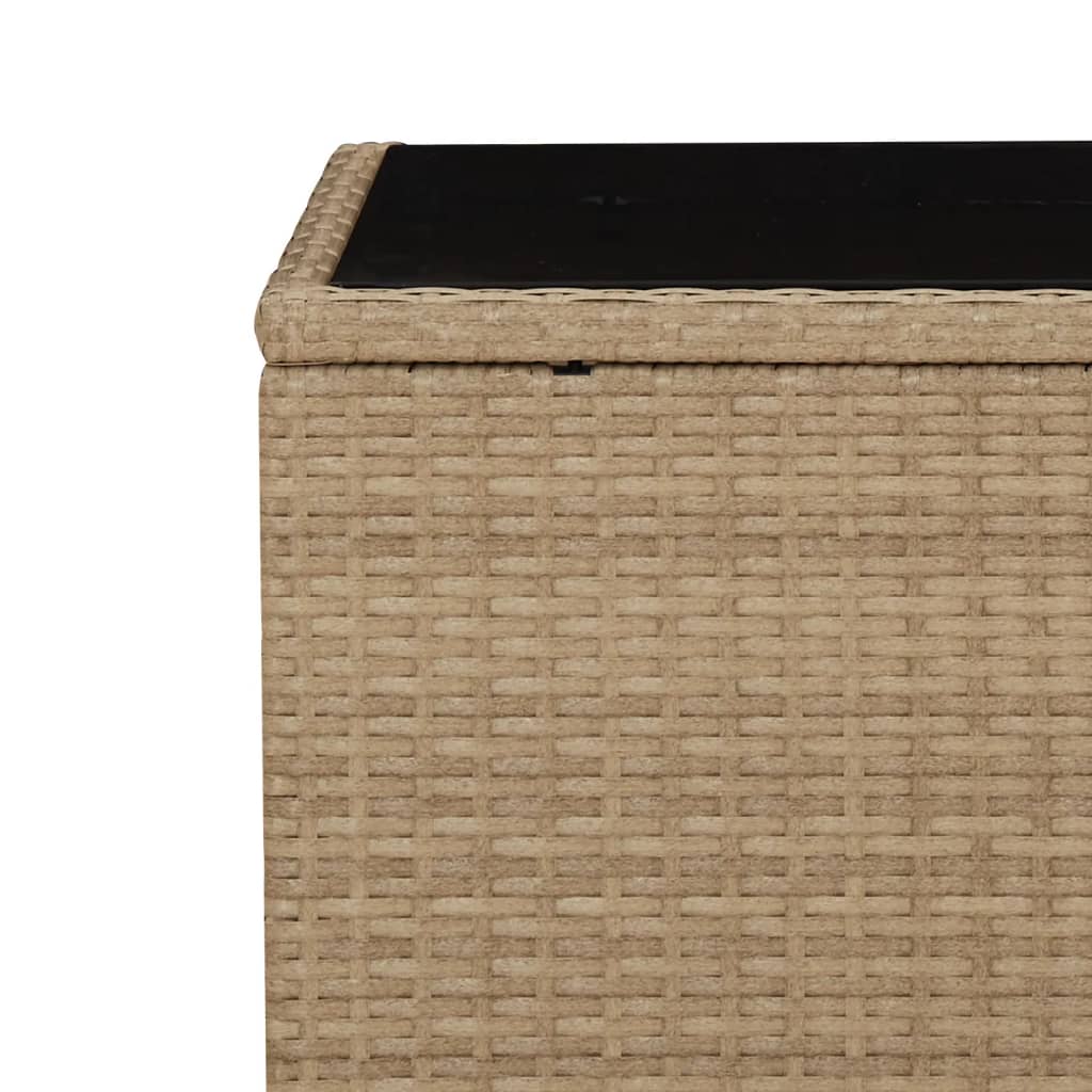 3-Delige Tuinset Met Kussens Poly Rattan Beige