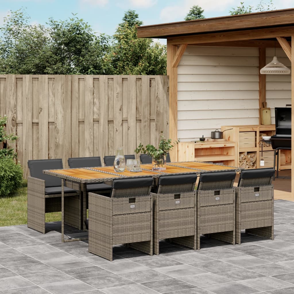 5-Delige Tuinset Met Kussens Poly Rattan