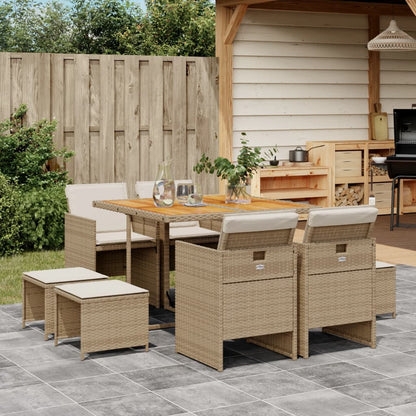 15-Delige Tuinset Met Kussens Poly Rattan