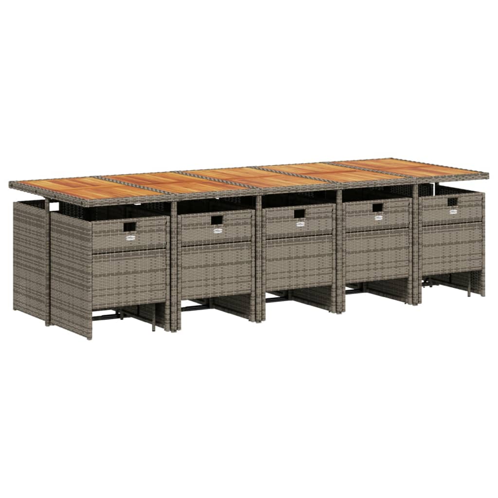 15-Delige Tuinset Met Kussens Poly Rattan