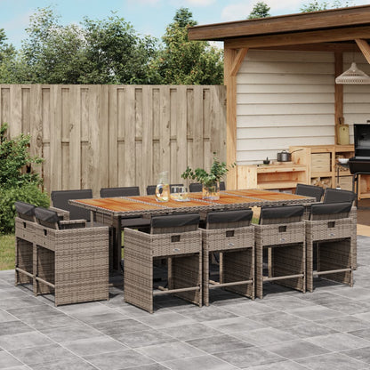 9-Delige Tuinset Met Kussens Poly Rattan