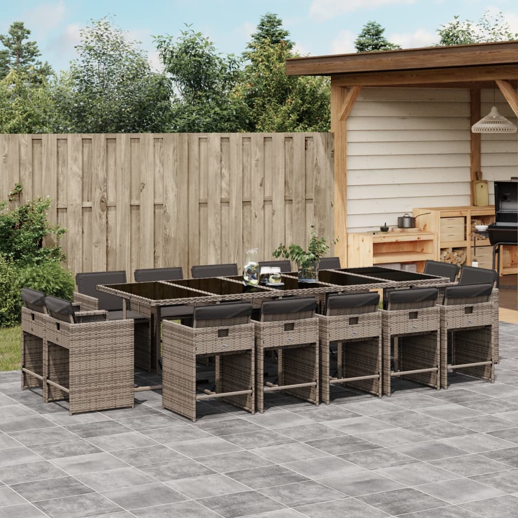 9-Delige Tuinset Met Kussens Poly Rattan