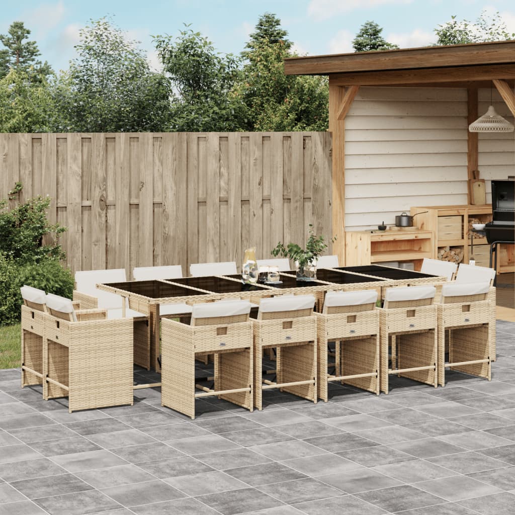 9-Delige Tuinset Met Kussens Poly Rattan