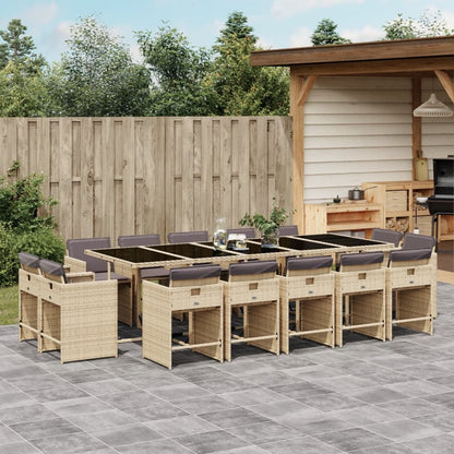9-Delige Tuinset Met Kussens Poly Rattan
