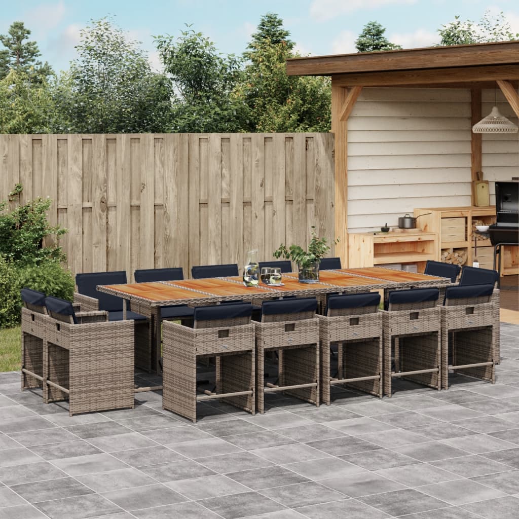 9-Delige Tuinset Met Kussens Poly Rattan