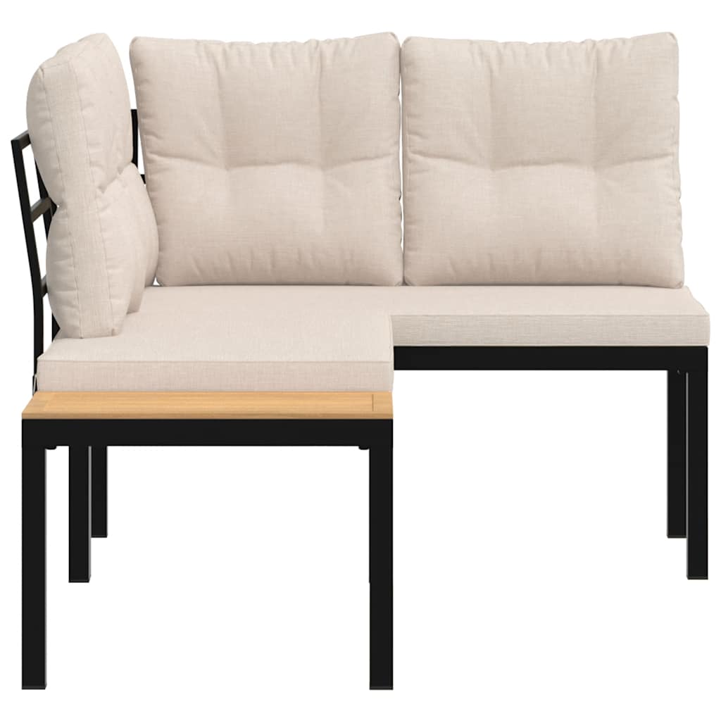Tuinbanken Met Kussens 2 St Gepoedercoat Staal Zwart