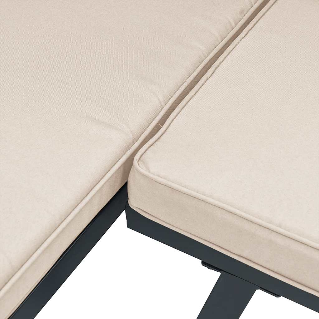 Tuinbanken Met Kussens 2 St Gepoedercoat Staal Zwart