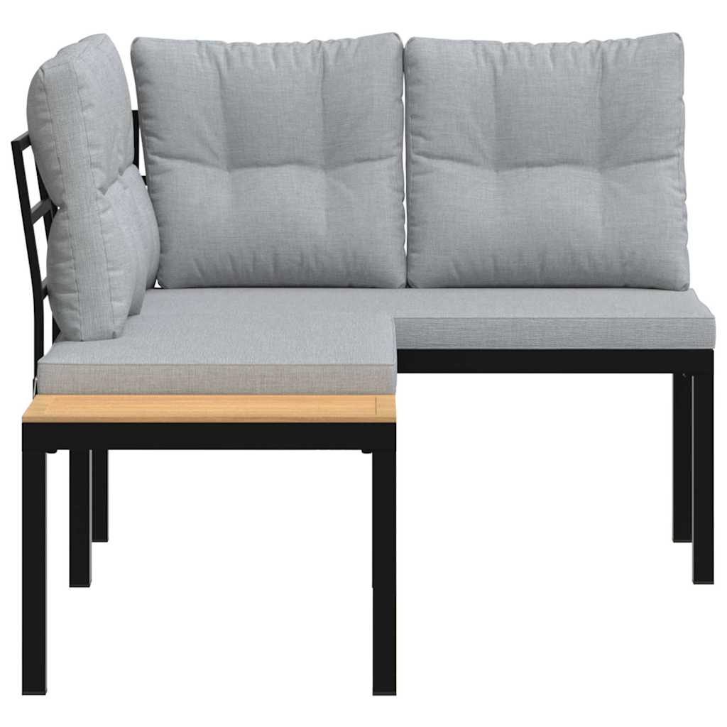 Tuinbanken Met Kussens 2 St Gepoedercoat Staal Zwart Bruin