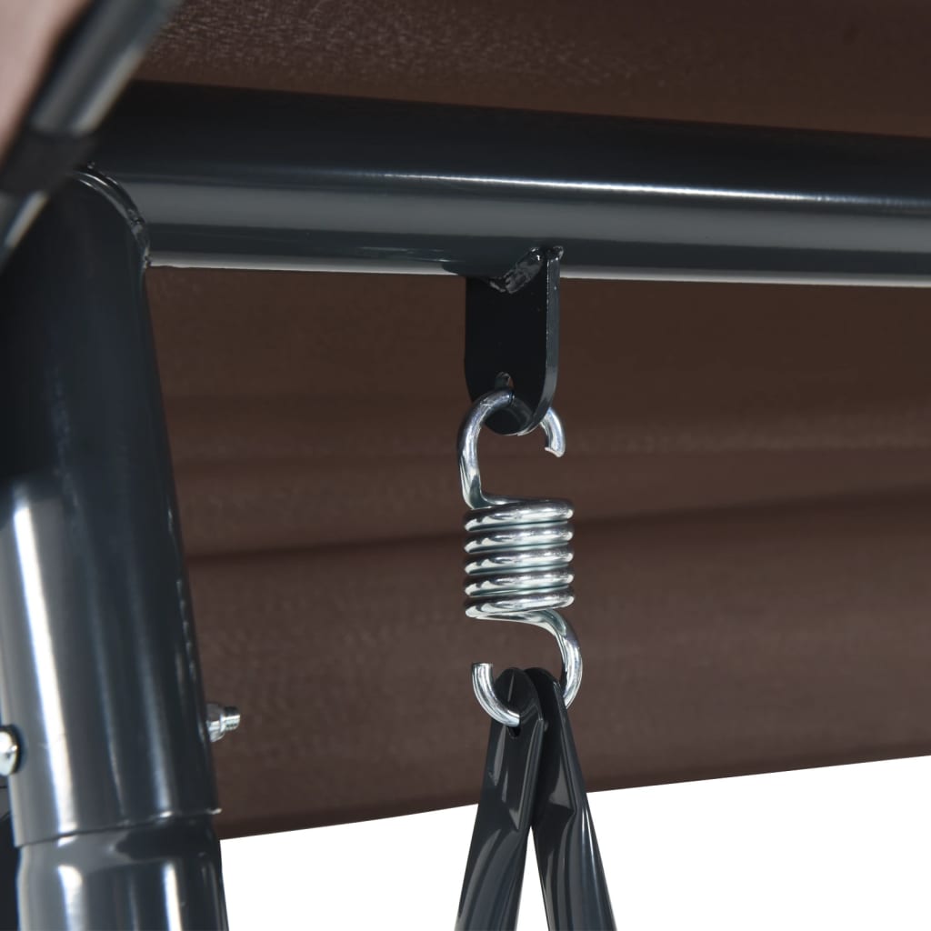 Schommelbank Met Verstelbare Luifel Staal Koffie