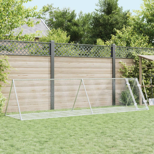 Konijnenhok 400X105X91 Cm Gegalvaniseerd Staal Zilverkleurig