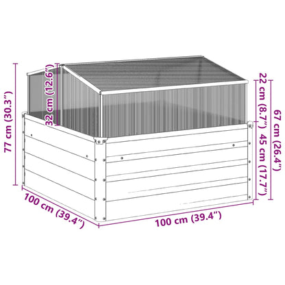 Plantenbak Met Kasvormig Weervast Staal