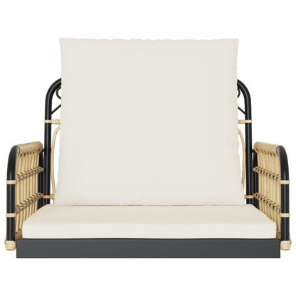 Schommelstoel Met Kussens Poly Rattan En Staal