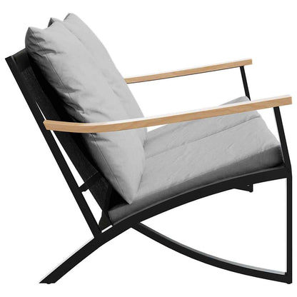 Tuinbank Met Kussens 120 Cm Staal Zwart