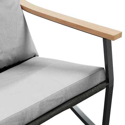 Tuinbank Met Kussens 120 Cm Staal Zwart