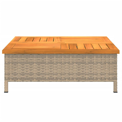Tuintafel 70X70X25 Cm Poly Rattan En Acaciahout